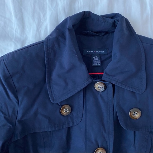 Tommy Hilfiger Navy Trench Coat - Picture 4 of 5